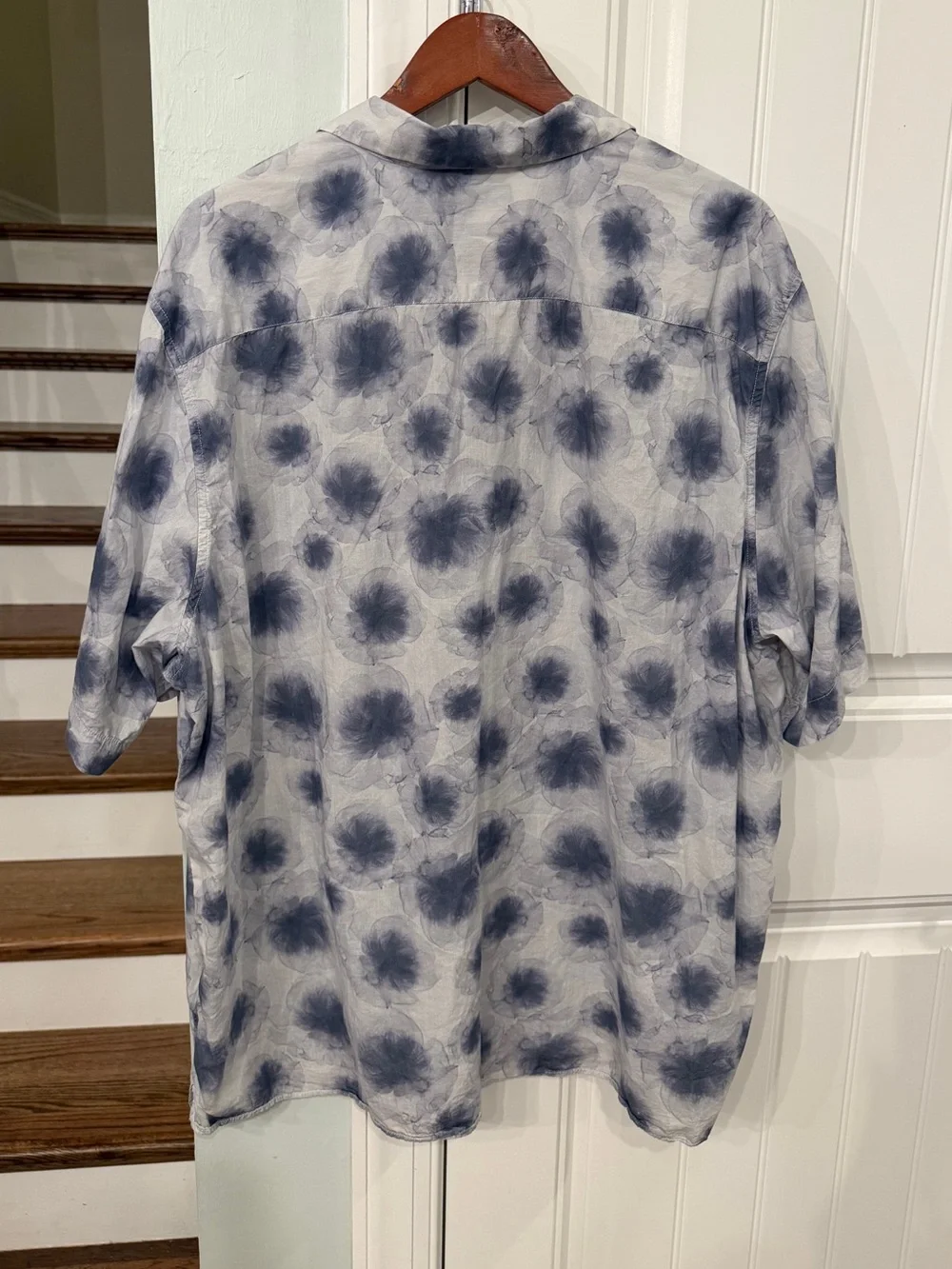 Banana Republic XXL Tall Organic Cotton Floral Print Camp Collar Shirt